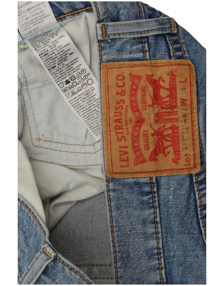 Levi's Mens 512 Distressed Slim Tapered Jeans W34 L32 Blue Cotton