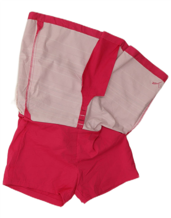 Puma Womens Skort UK 12 Medium Pink Striped Polyester Sports