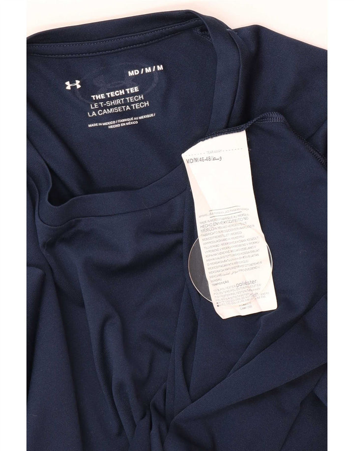 Under Armour Mens T-Shirt Top Medium Navy Blue Polyester