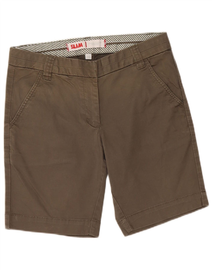 Slam Womens Chino Shorts IT 42 Medium W30  Khaki Cotton