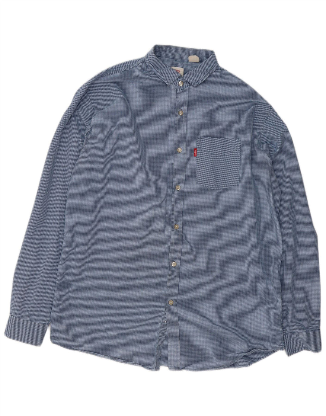 Levi's Mens Shirt XL Blue Gingham Cotton
