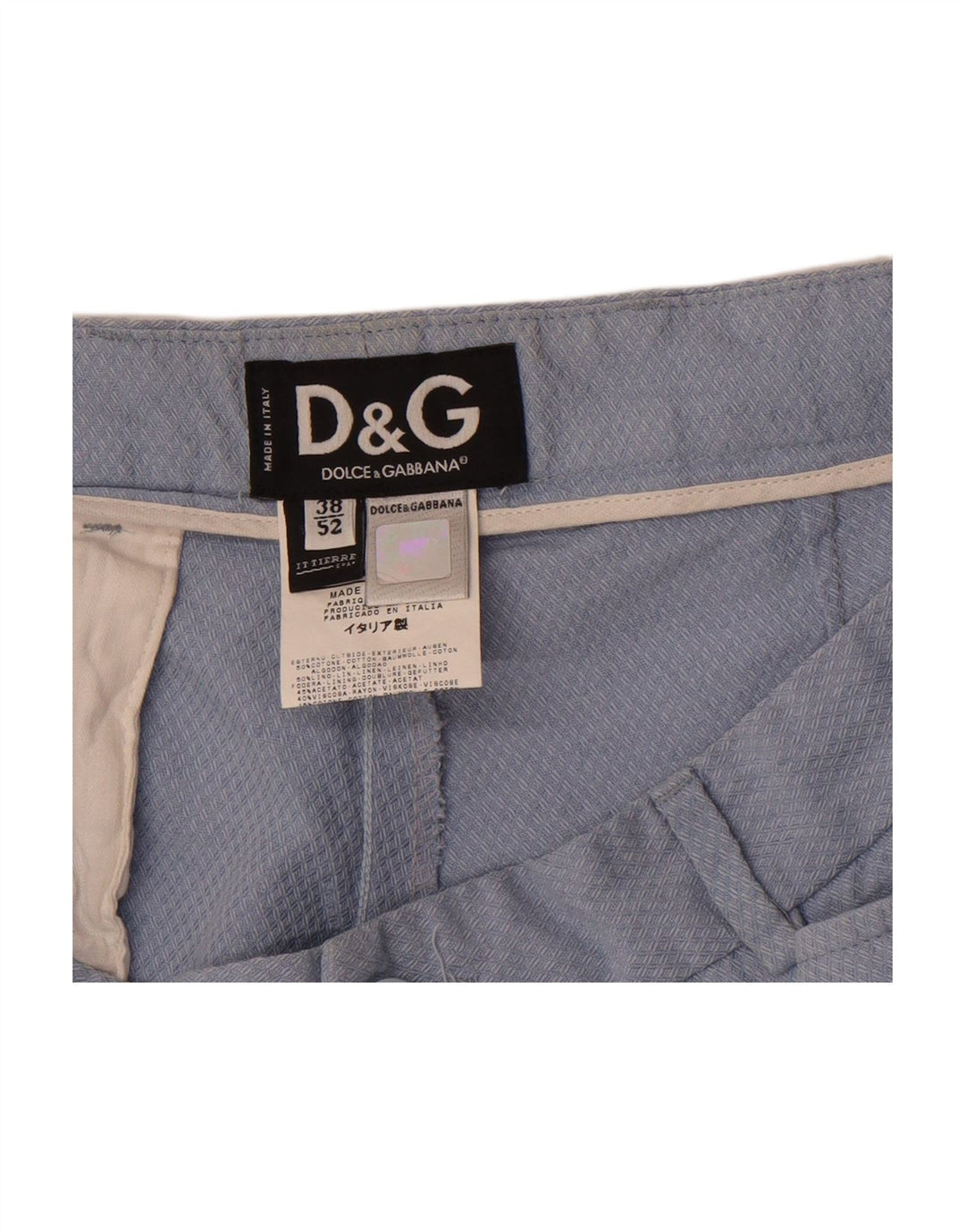 DOLCE & GABBANA Mens Straight Casual Trousers IT 52 XL W38 L34 Blue Cotton