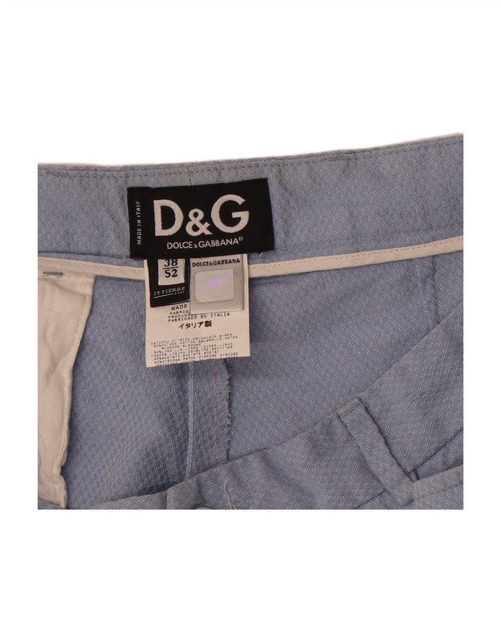 DOLCE & GABBANA Mens Straight Casual Trousers IT 52 XL W38 L34 Blue Cotton
