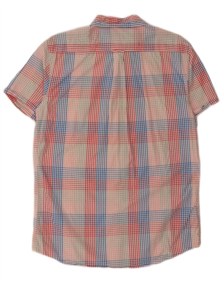 Izod Mens Short Sleeve Shirt Medium Multicoloured Check Cotton