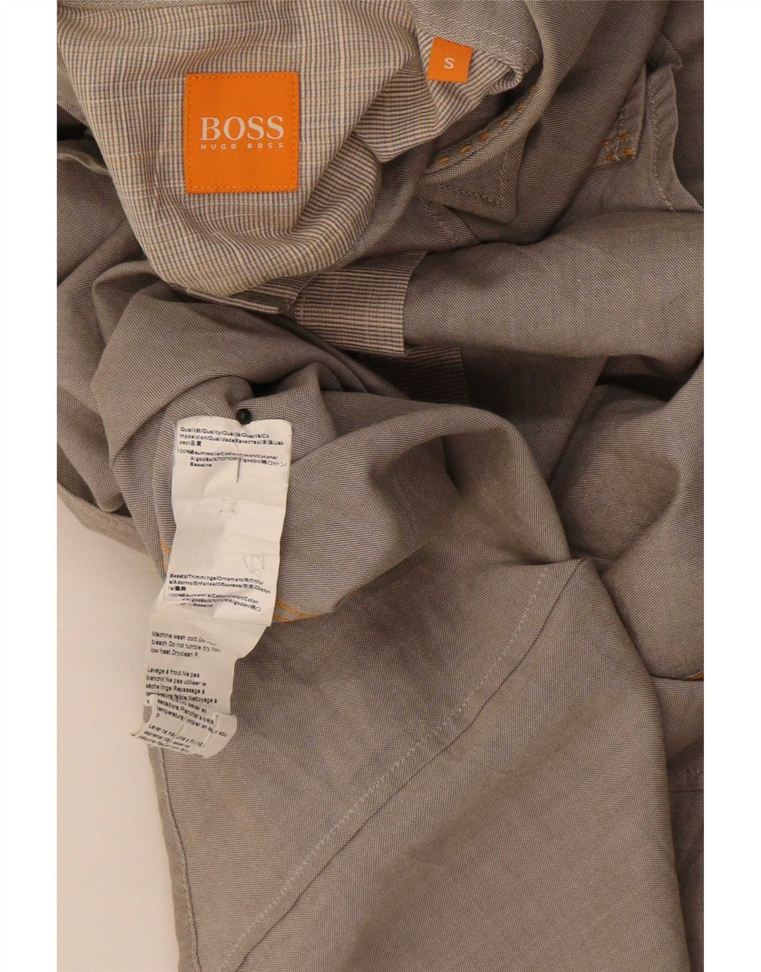 Hugo Boss Mens Shirt Small Grey Cotton