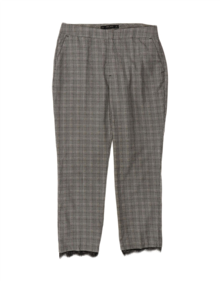 ZARA Womens Slim Casual Trousers Medium W28 L27 Grey Houndstooth Vintage Zara and Second-Hand Zara from Messina Hembry 