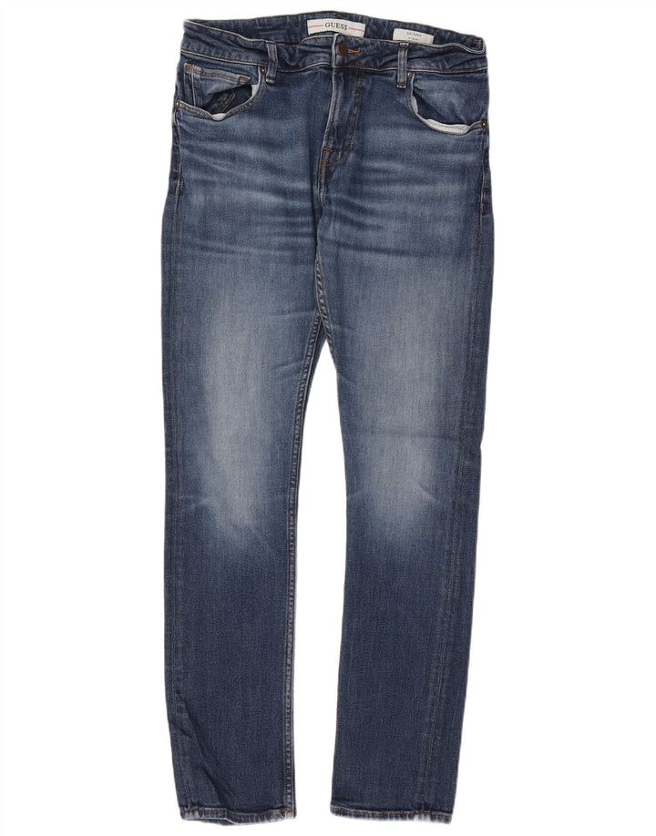 GUESS Womens Miami Skinny Jeans W34 L31 Blue Cotton