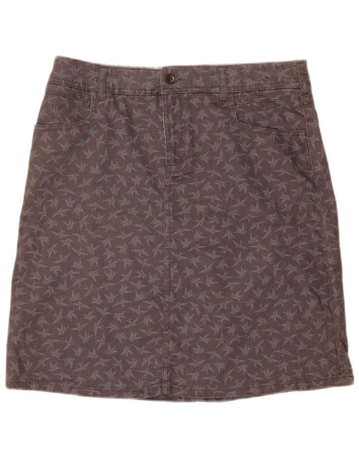 White Stuff Womens Abstract Pattern Denim Skirt UK 12 Medium W32 Grey
