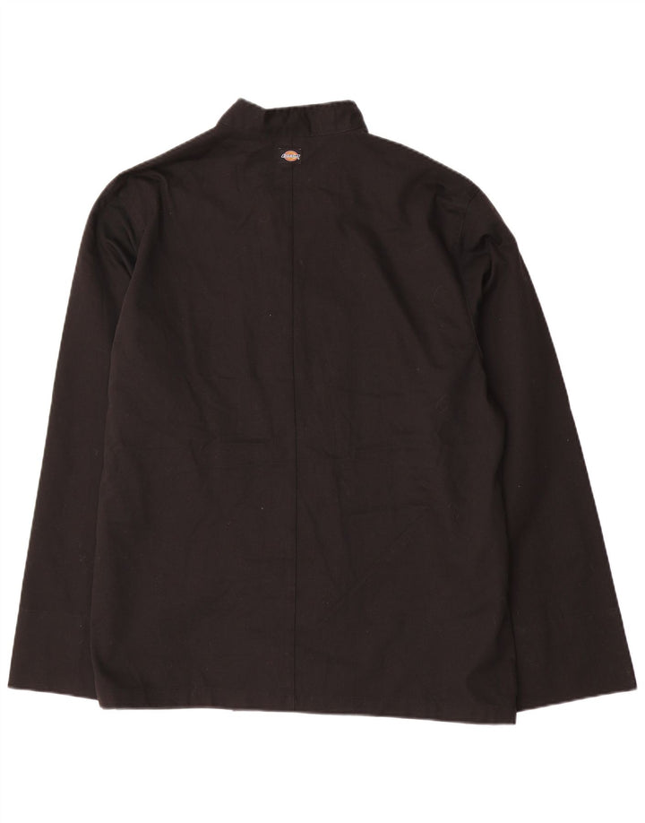 Dickies Womens Double Breasted Jacket UK 14 Medium Black Cotton