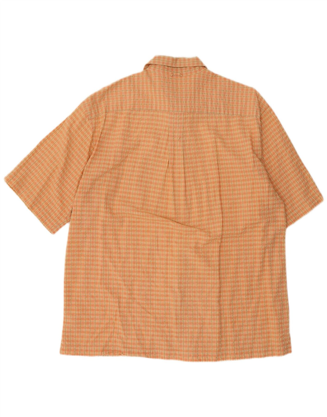 Timberland Mens Short Sleeve Shirt Medium Orange Check Cotton