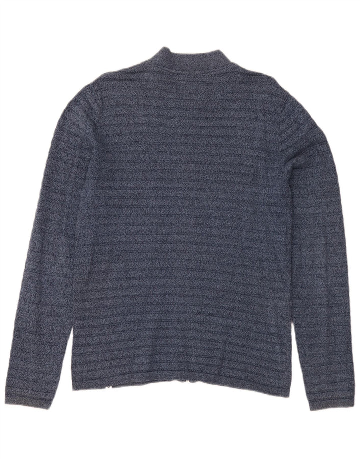 Jack & Jones Mens Cardigan Sweater Small Navy Blue Striped
