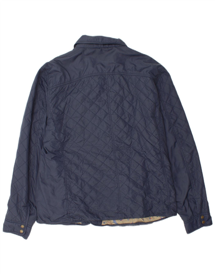 JOULES Mens Quilted Jacket UK 40 Large Navy Blue Polyamide