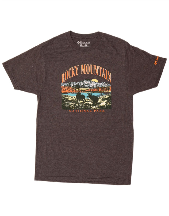 Columbia Mens Graphic T-Shirt Top Medium Grey Cotton