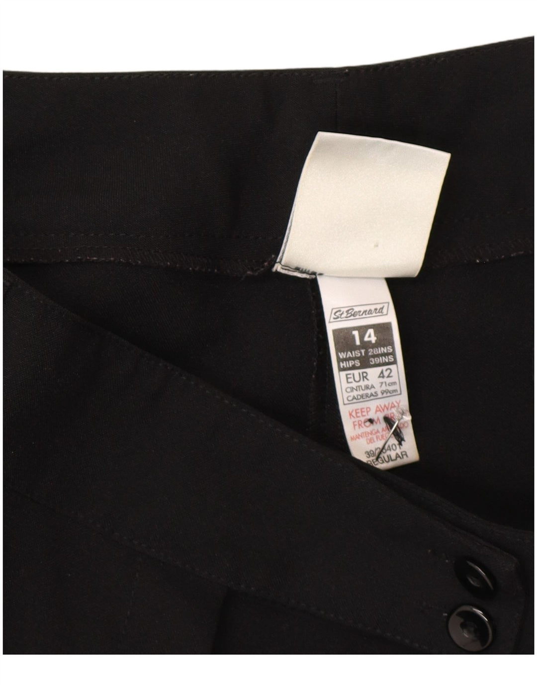 St. Bernard Womens Bootcut Suit Trousers EU 40 Medium W30 L30 Black