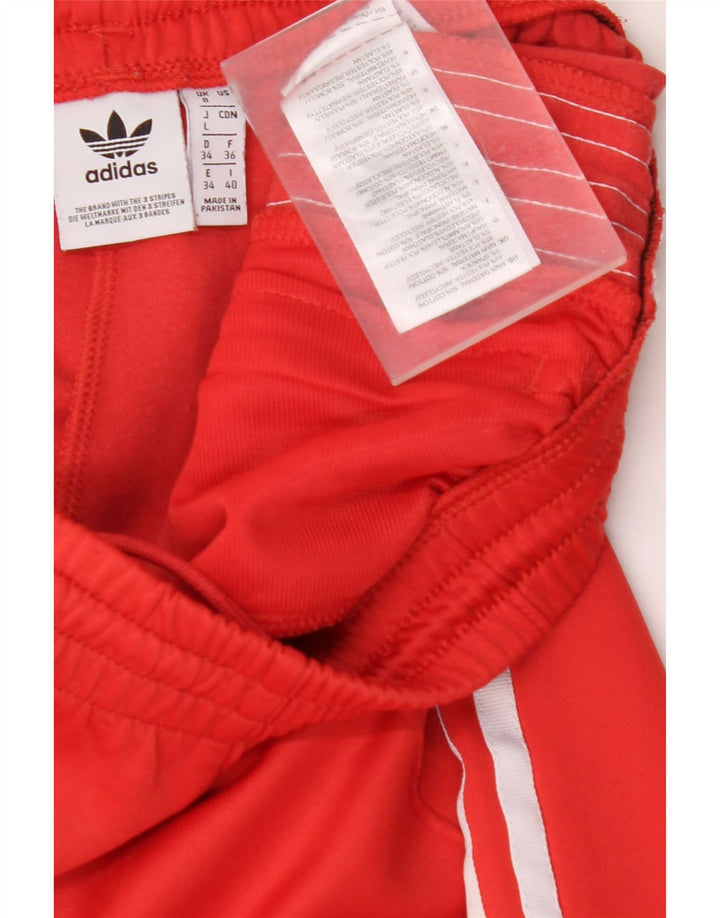 ADIDAS Womens Tracksuit Trousers UK 8 Small Red Cotton
