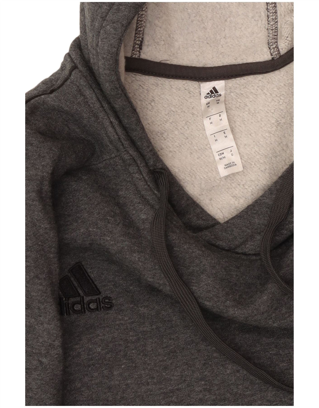ADIDAS Mens Hoodie Jumper Medium Grey