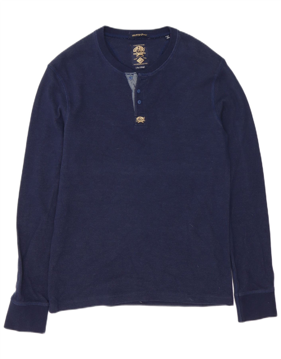 Superdry Mens Top Long Sleeve XL Navy Blue