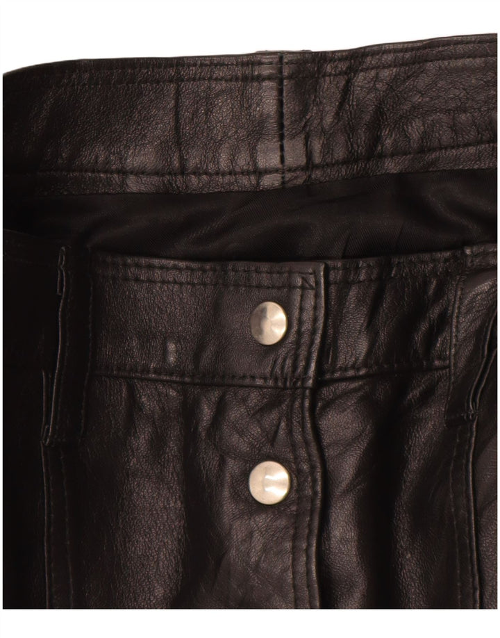 Vintage Womens Mini Leather Skirt W26 Small  Black