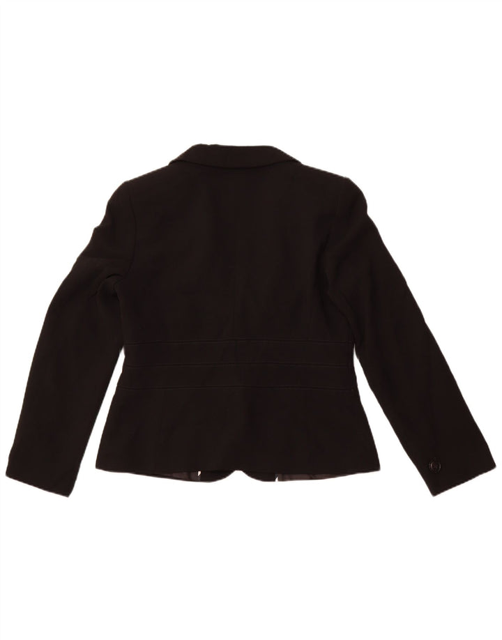 MARKS & SPENCER Womens 2 Button Blazer Jacket UK 14 Medium Black Polyester