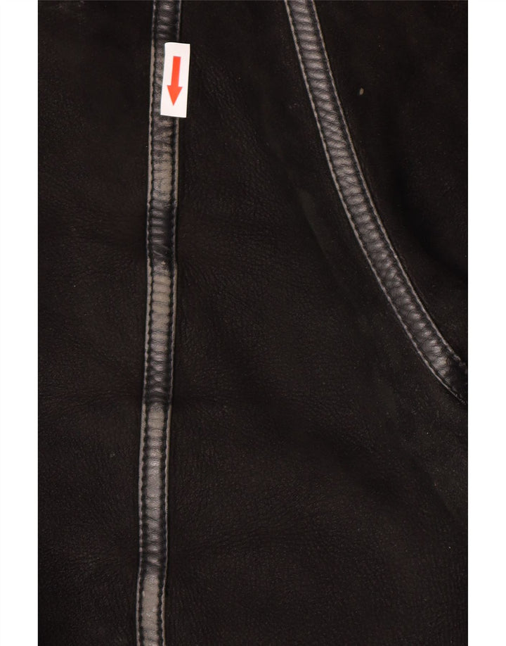 Vintage Mens Shearling Jacket IT 50 Large Black Shearling