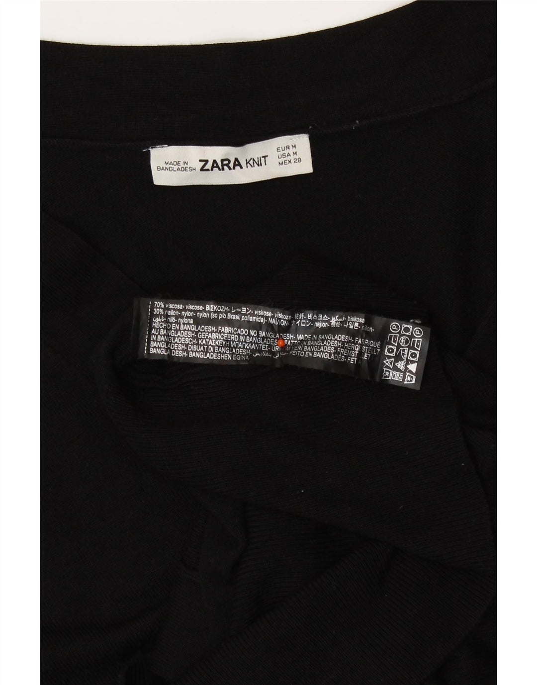 Zara Womens Cardigan Sweater UK 14 Medium Black Viscose