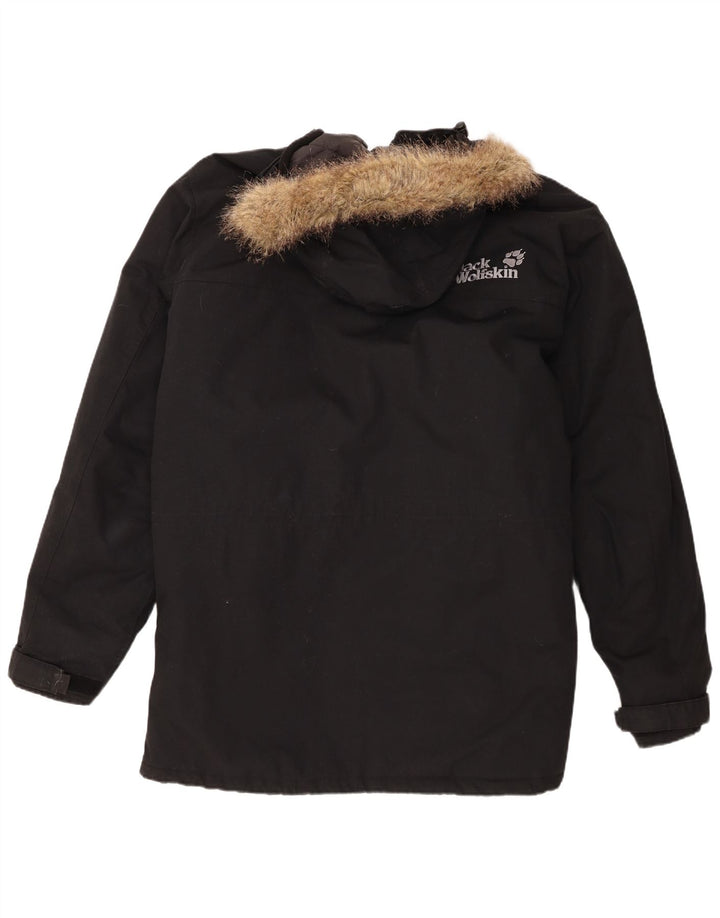 Jack Wolfskin Mens Hooded Parka Jacket UK 44 2XL Black Polyester