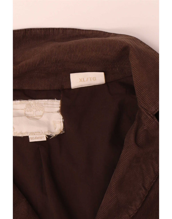 Timberland Womens 3 Button Corduroy Blazer Jacket UK 18 XL Brown Cotton