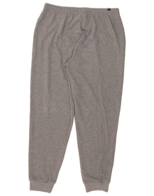 Puma Mens Graphic Tracksuit Trousers Joggers XL Grey Flecked Cotton