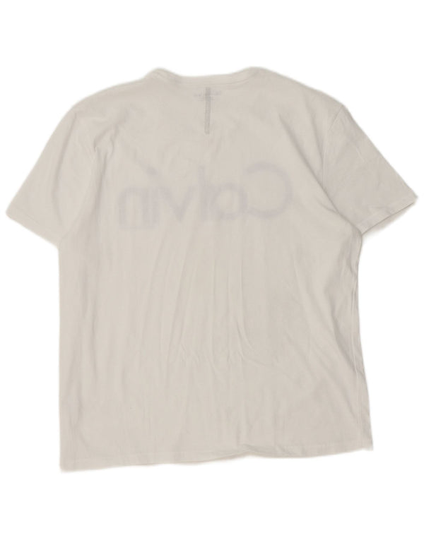 Calvin Klein Jeans Womens Graphic T-Shirt Top UK 16 Large White