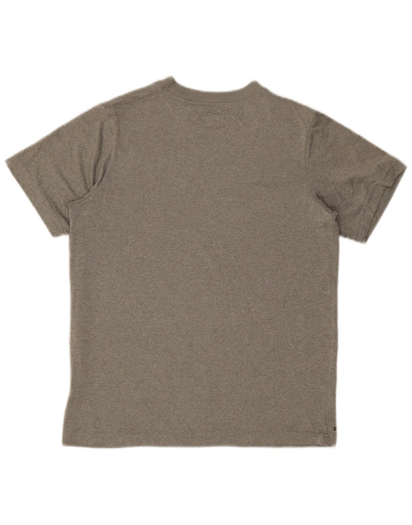 Nike Womens Dri Fit Graphic T-Shirt Top UK 14 Large Grey Flecked Polyester