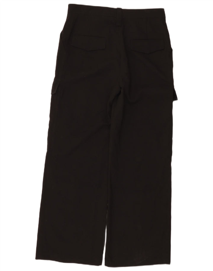 Zara Womens Wide Leg Cargo Trousers Medium W28 L30 Black