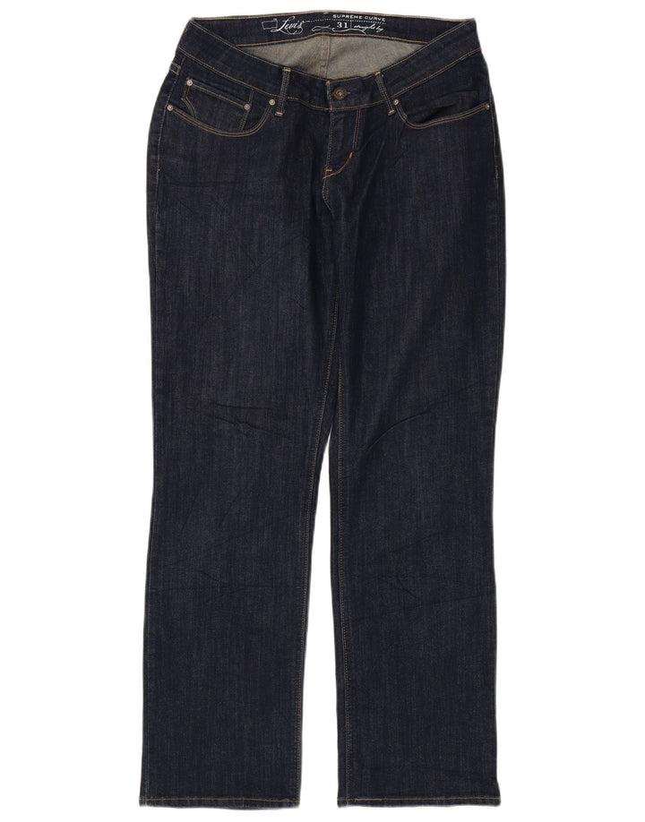 LEVI'S Womens Straight Jeans W31 L30 Navy Blue Cotton