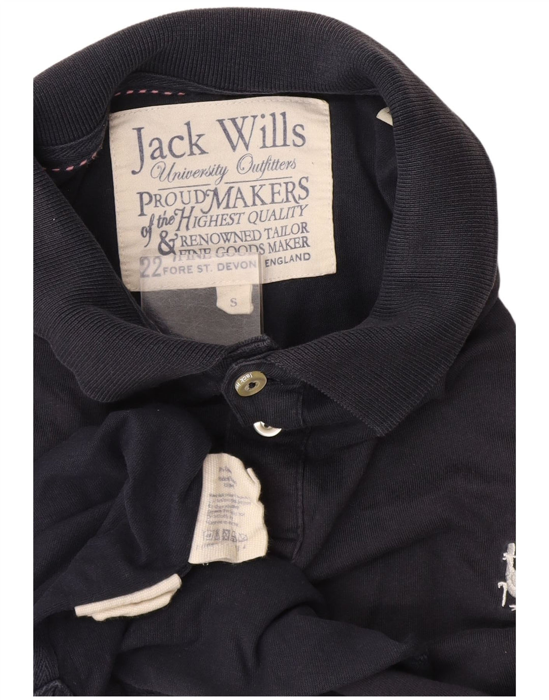 Jack Wills Mens Polo Shirt Small Navy Blue Cotton