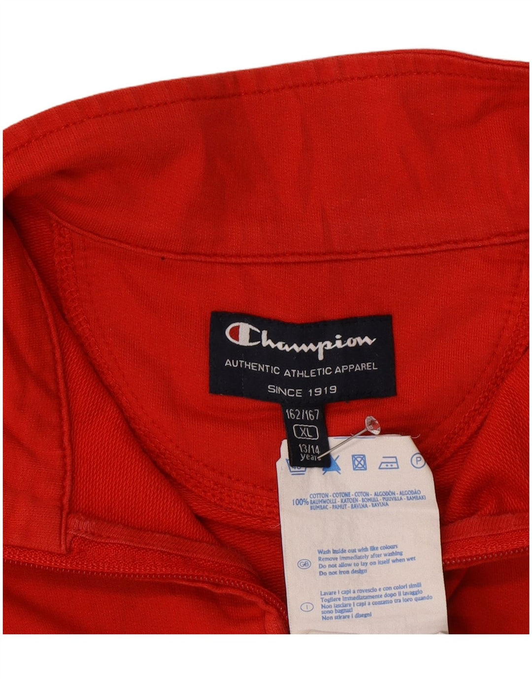 Champion Boys Graphic Tracksuit Top Jacket 13-14 Years XL Red Cotton