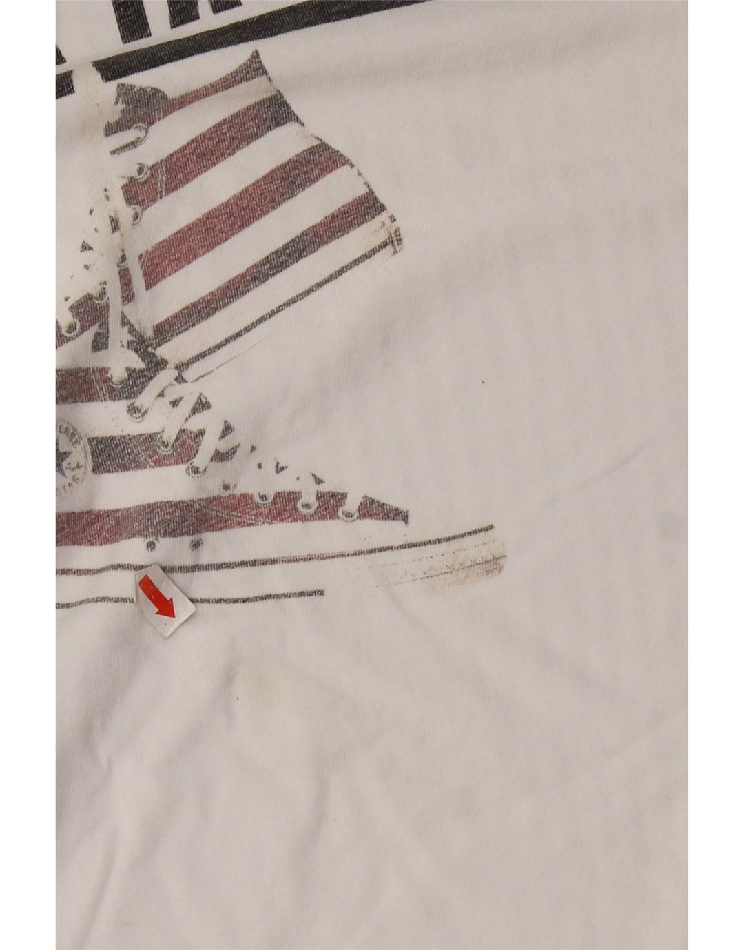 Converse Mens Chuck Taylor Graphic T-Shirt Top Medium White Cotton