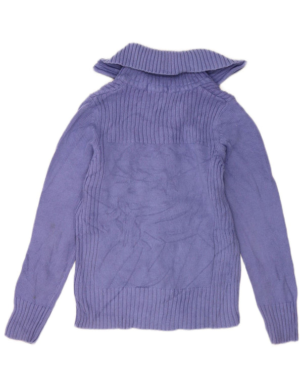 Marks & Spencer Womens Cardigan Sweater UK 12 Medium Purple Cotton