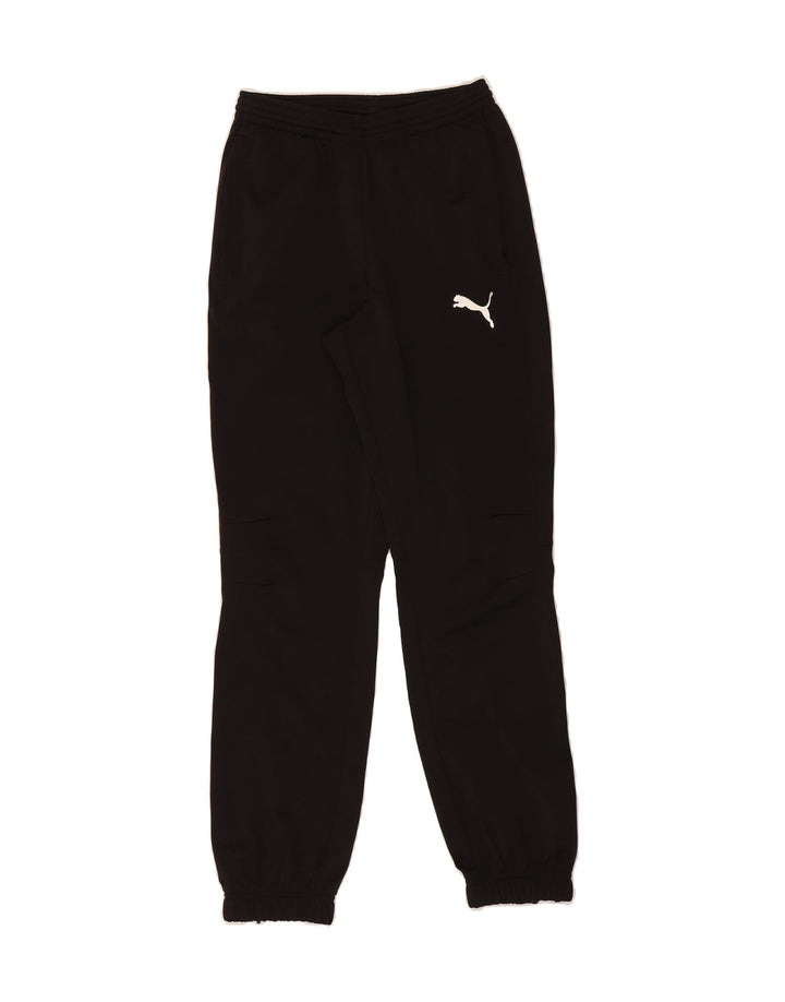 PUMA Boys Tracksuit Trousers Joggers 13-14 Years Black Polyester Vintage Puma and Second-Hand Puma from Messina Hembry 