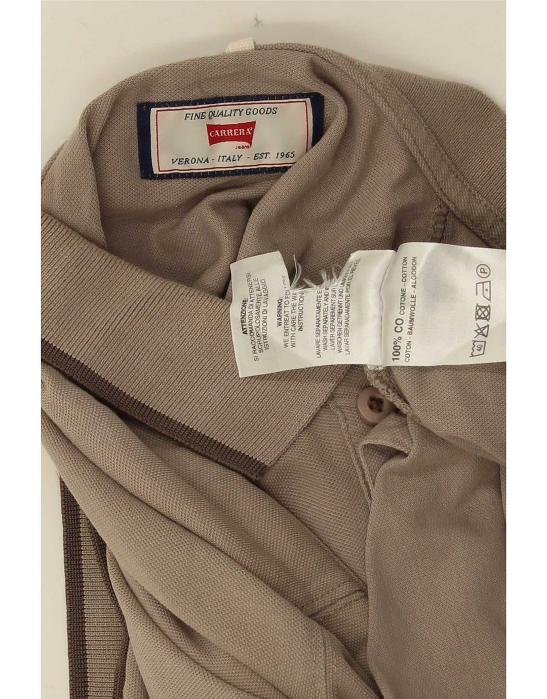 Carrera Mens Polo Shirt XL Brown Cotton