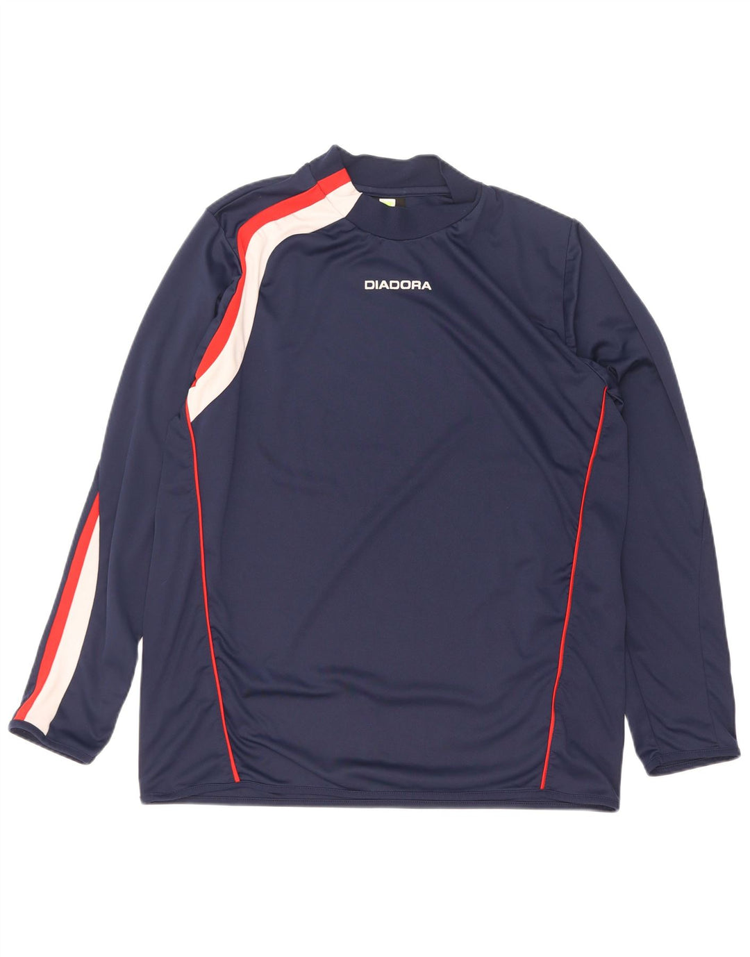Diadora Mens Top Long Sleeve XL Navy Blue Colourblock Polyester
