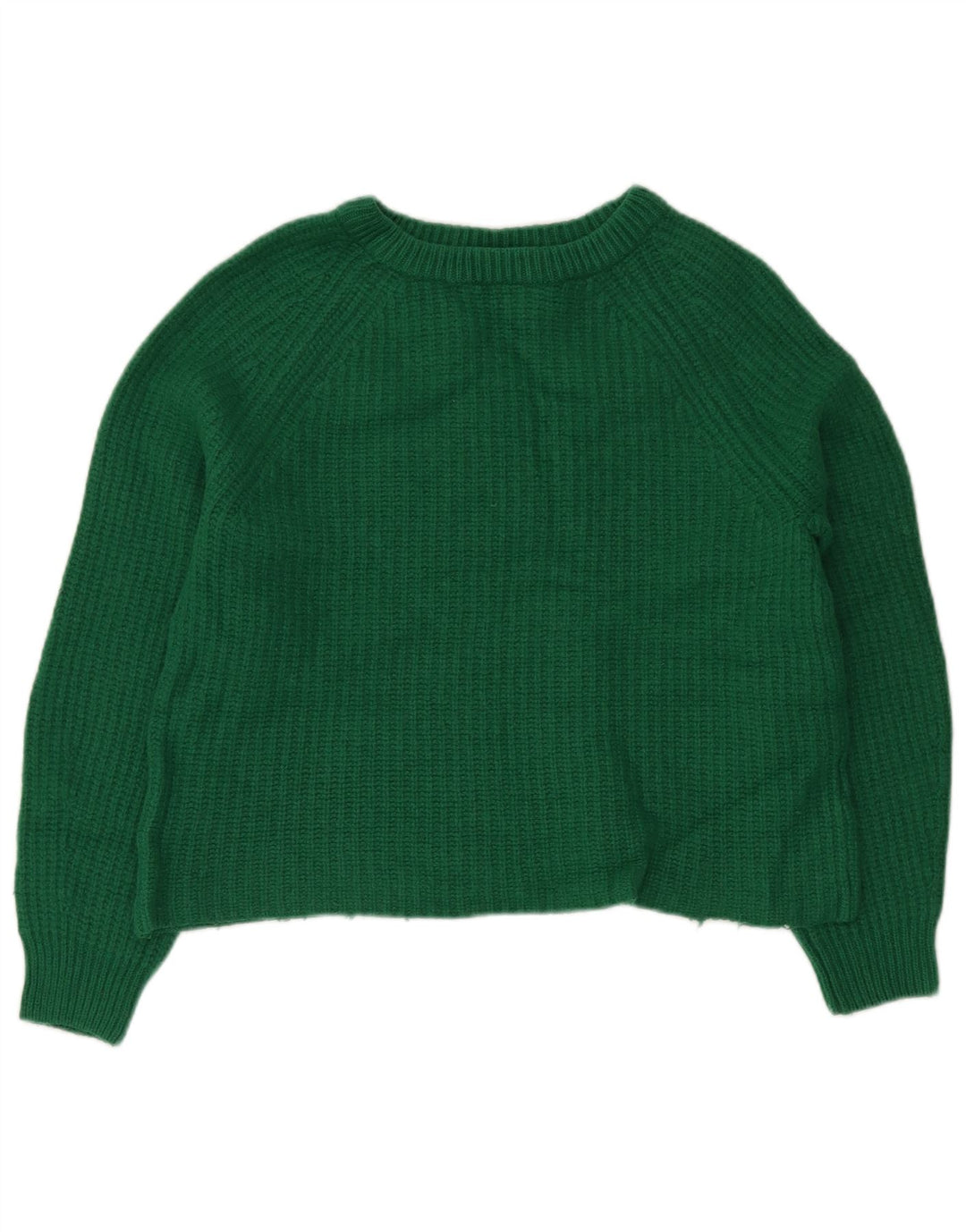 BARBOUR Womens Crop Boat Neck Jumper Sweater UK 12 Medium Green Wool