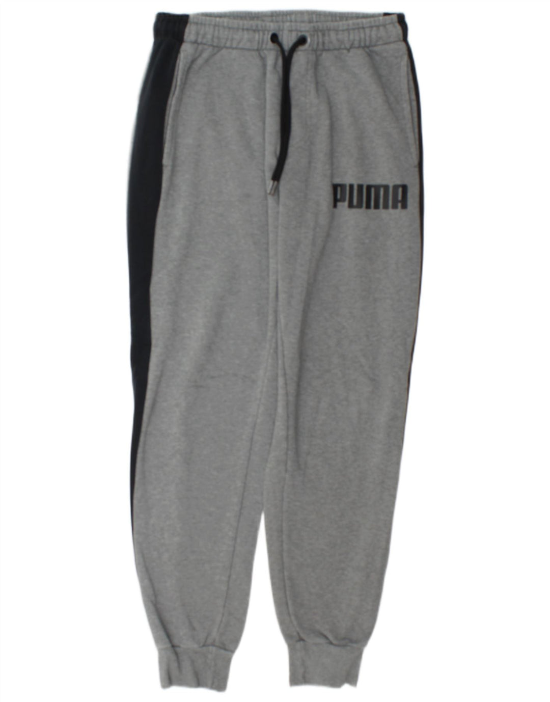 Puma Mens Graphic Tracksuit Trousers Joggers Medium Grey Colourblock