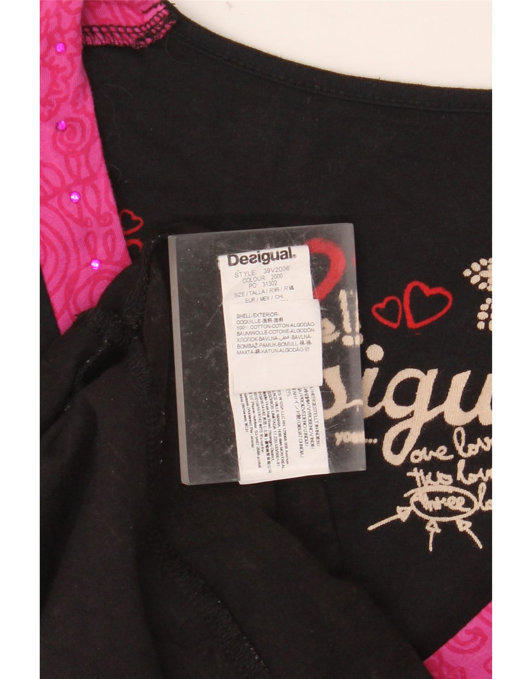 DESIGUAL Womens Graphic Long Sleeve A-Line Dress UK 12 Medium Black Floral