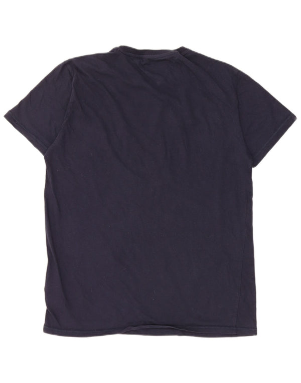 TOMMY HILFIGER Mens T-Shirt Top Medium Navy Blue Cotton