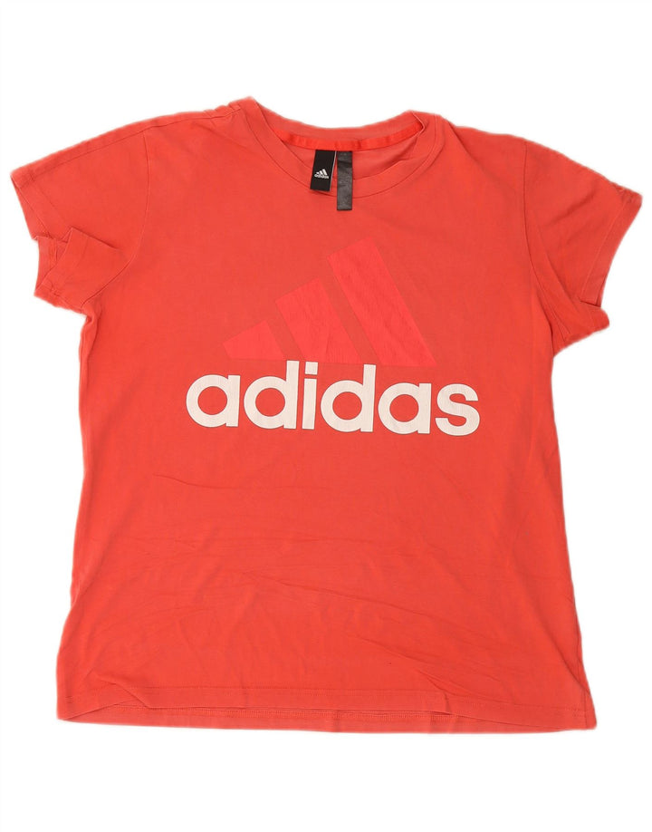 ADIDAS Womens Graphic T-Shirt Top UK 18 XL Red Cotton