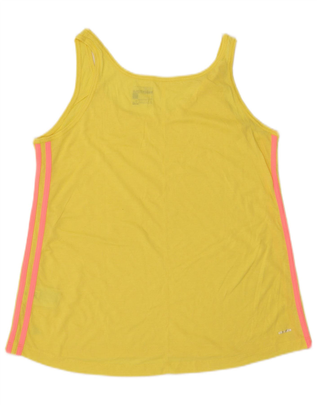 ADIDAS Womens Climalite Vest Top UK 16/18 Large Yellow Polyester