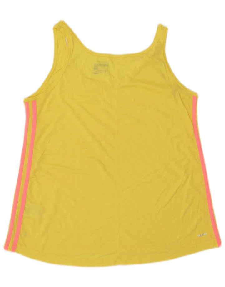 ADIDAS Womens Climalite Vest Top UK 16/18 Large Yellow Polyester