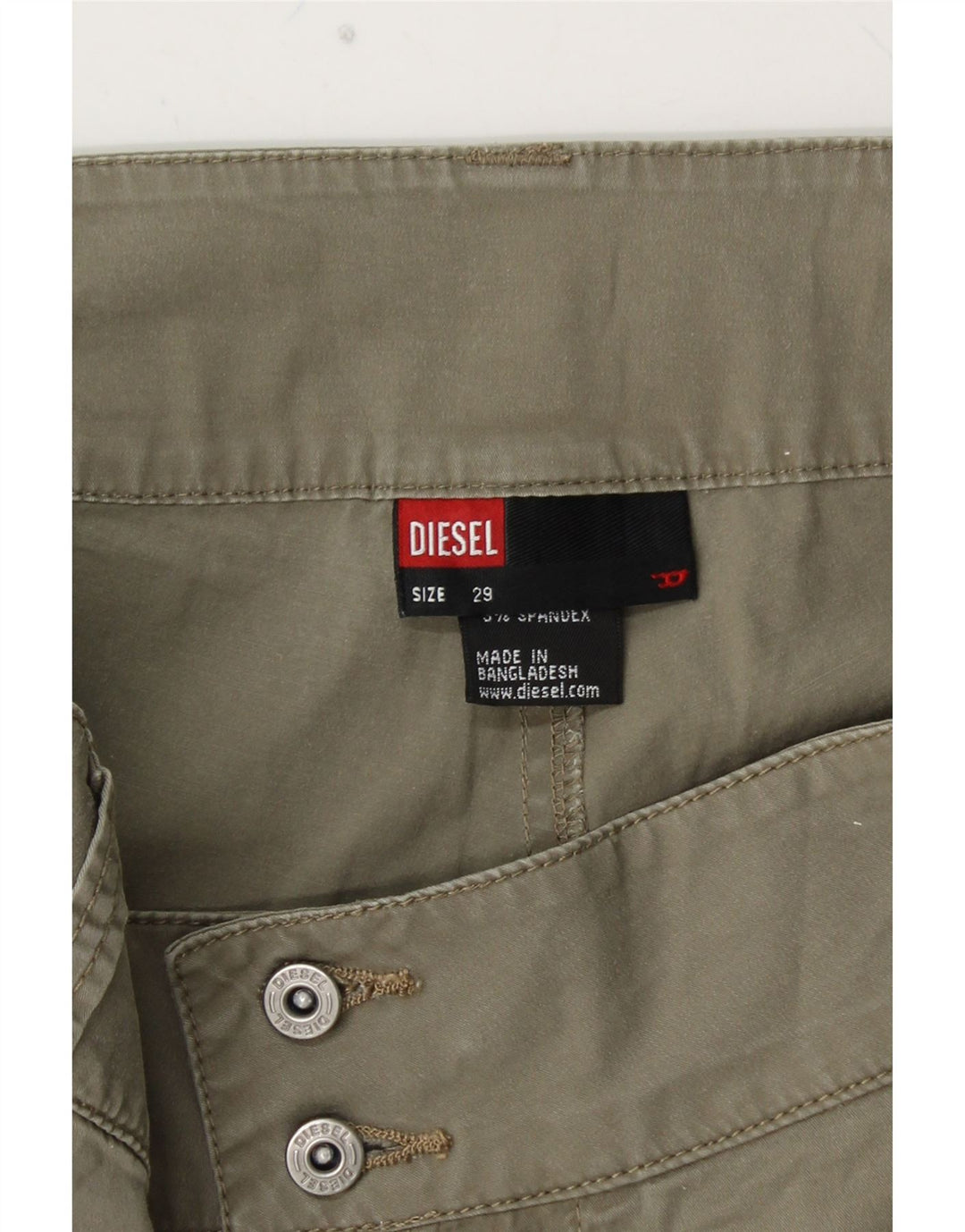 DIESEL Womens Hot Pants W29 Medium Khaki Cotton