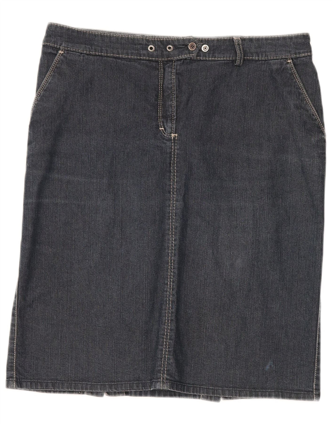 TRUSSARDI Womens Denim Skirt IT 46 Large W32  Navy Blue Cotton