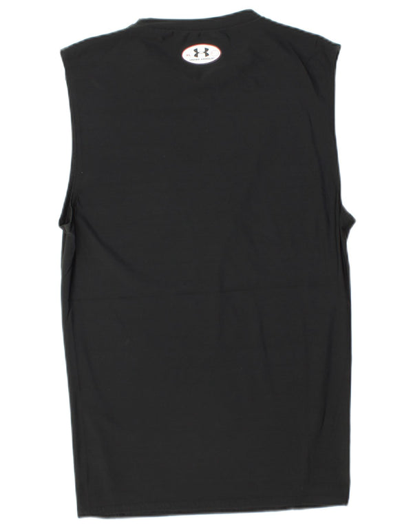 UNDER ARMOUR Boys Heat Gear Vest Top 13-14 Years XL Black Polyester