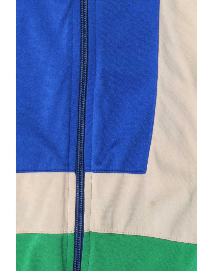 Vintage Mens Tracksuit Top Jacket Small Blue Colourblock